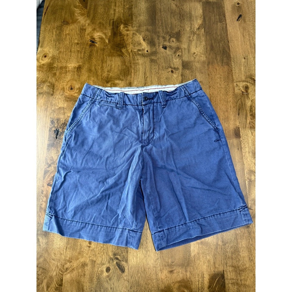 EUC Mens Polo‎ Ralph Lauren blue chino flat front shorts cotton drawstring SZ 33